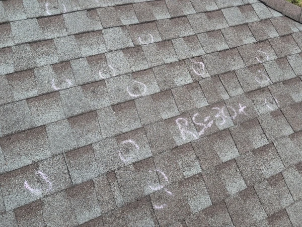 Roof storm damage in Franklin TN found by roof inspection by Quality RRC
