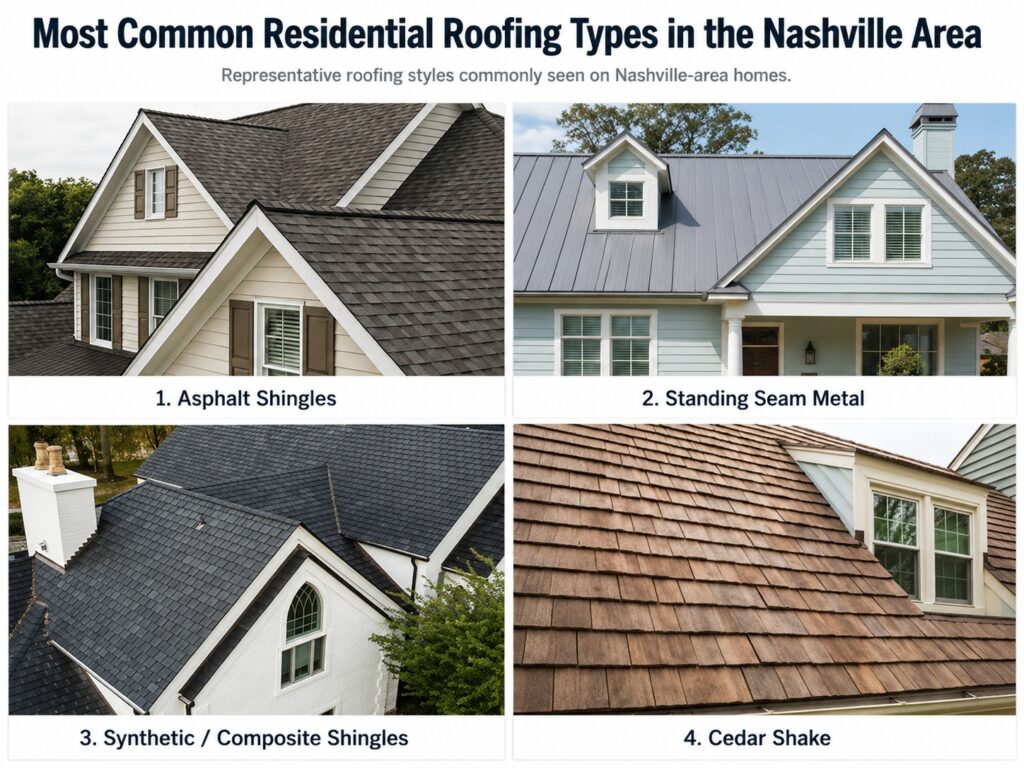 Popular roofing materials Nashville