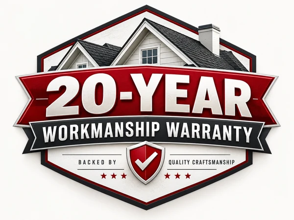 Quality RRC 20-year workmanship warranty badge